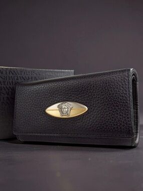 Gianni Versace Medusa Head 6-Key Holder Leather Case 😍🖤🔥